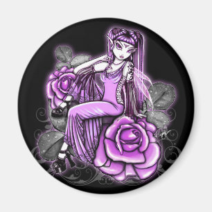 "Affinity" Pink Valentines Day Rose Fae Magnet