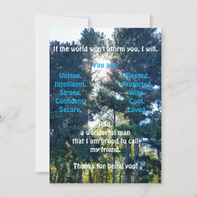 Affirm & Encourage Man Flat Greeting Card (Front)