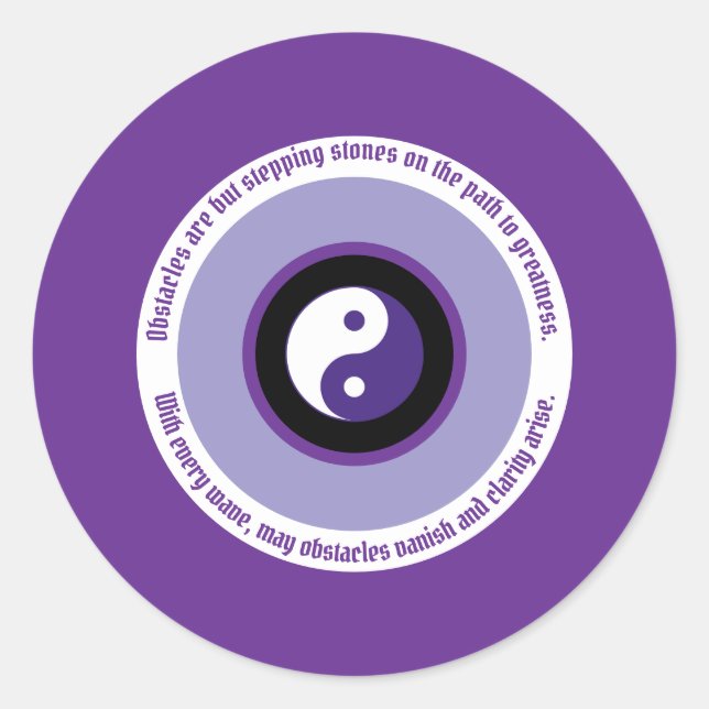 Affirm Wisdom & Imagination Purple Evil Eye Classic Round Sticker (Front)