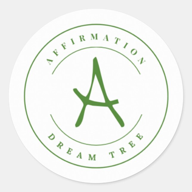 Affirmation Dream Tree Logo Round Sticker Sheet (Front)