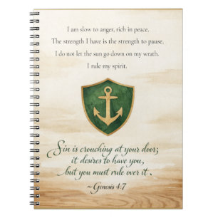 Affirmation for Anger - Calmness Bible Verse Notebook