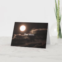Affirmation Full Moon and Clouds Blank 5x7 card