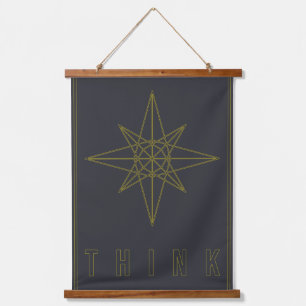 Affirmation poster of a geometric origami star hanging tapestry