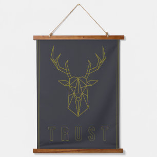 Affirmation poster of an origami deer trust hanging tapestry