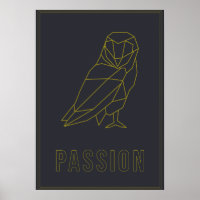 Affirmation poster of yellow origami owl passion
