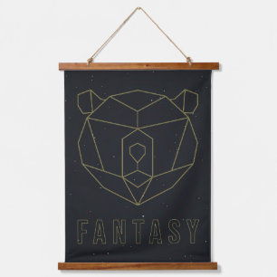Affirmation poster yellow origami bear fantasy hanging tapestry