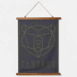 Affirmation poster yellow origami bear head hanging tapestry