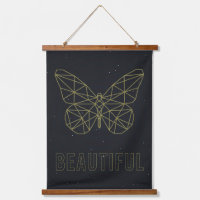 Affirmation poster yellow origami butterfly beauty