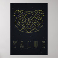 Affirmation poster. yellow origami owl. value