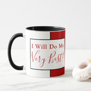 Affirmation Quote Modern Colour Block Red Black Mug