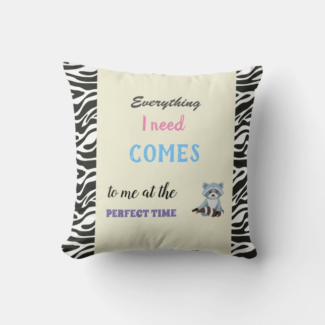 Affirmation raccoon cushion (Front)