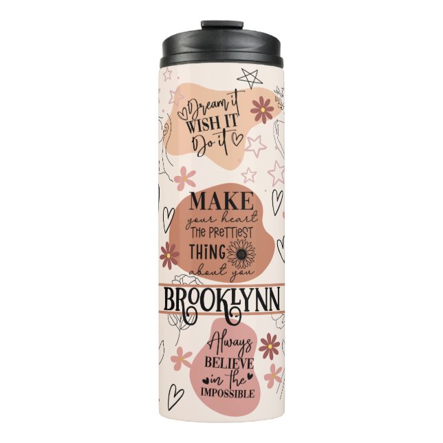 Affirmation Self Love Abstract Pastel Colours Boho Thermal Tumbler (Front)