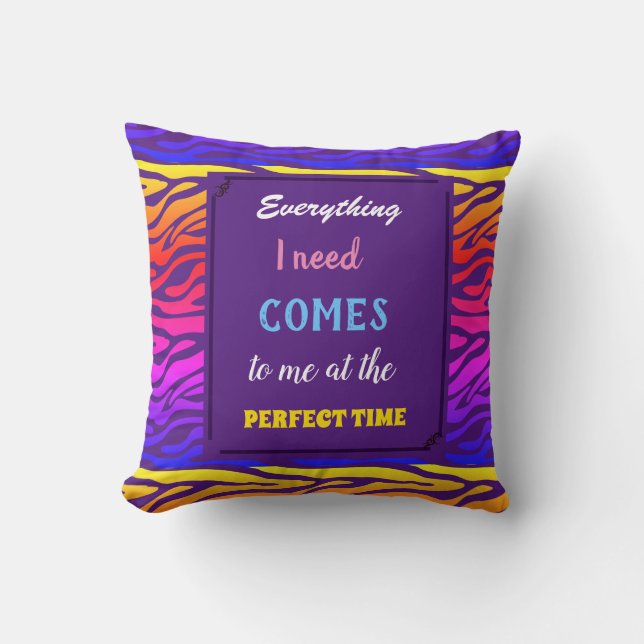 Affirmation zebra style cushion (Front)