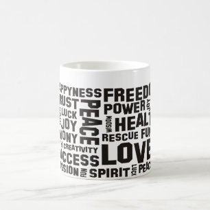 affirmations black - background clear coffee mug