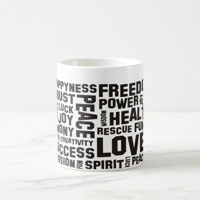 affirmations black - background clear coffee mug (Center)