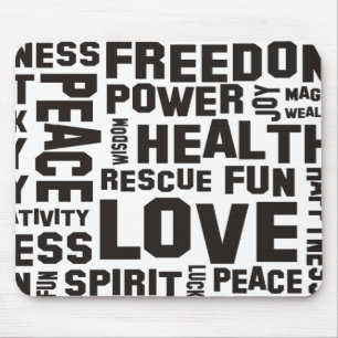 affirmations black - background clear mouse pad