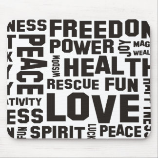 affirmations black - background clear mouse pad