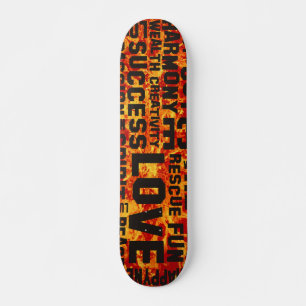 affirmations black - fire red paint skateboard