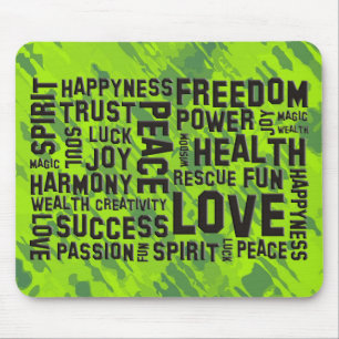 affirmations black green mouse pad