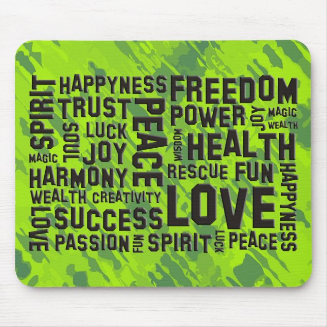 affirmations black | green mouse pad (Front)