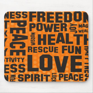 affirmations black - orange dots mouse pad