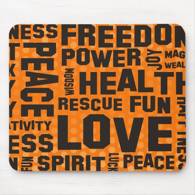 affirmations black - orange dots mouse pad (Front)