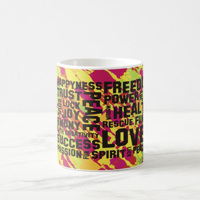 affirmations black - pink green splatter coffee mug (Center)