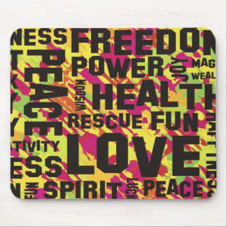 affirmations black - pink green splatter mouse pad