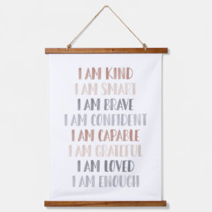 Affirmations for Kids Boho Nursery Decor Hanging Tapestry
