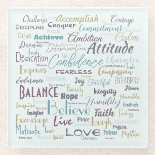 Affirmations   glass coaster