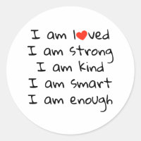 Affirmations Heart Typography Red Black