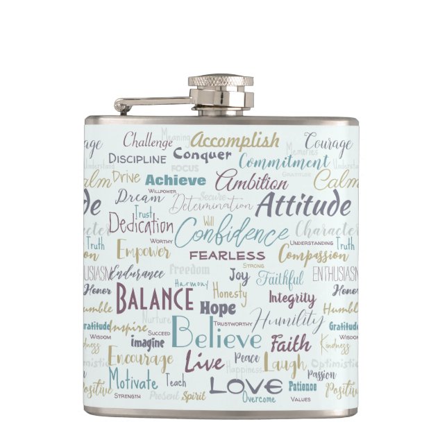 Affirmations Hip Flask (Front)