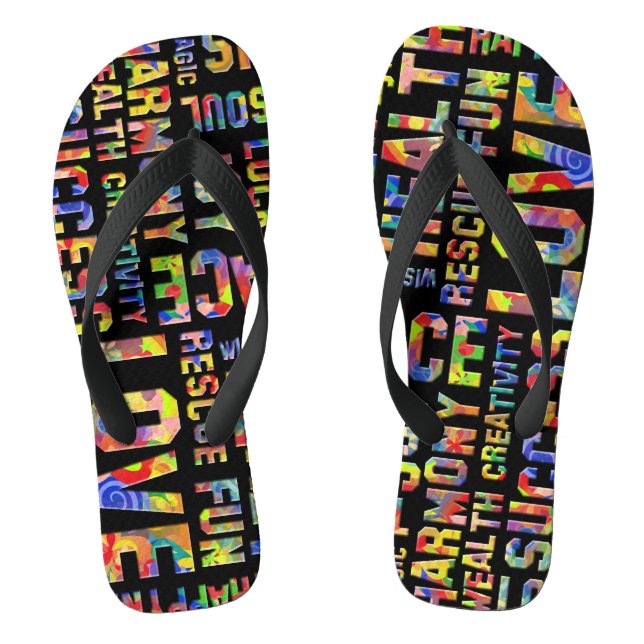 Affirmations of life FLOWER POWER 3 + your colour Thongs (Footbed)