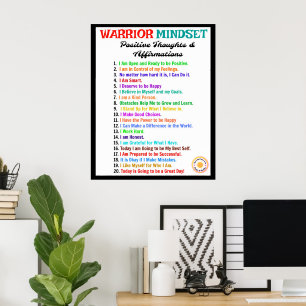 Affirmations Office Poster - Warrior Mindset