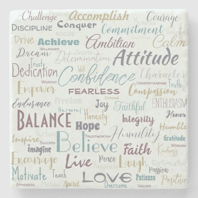 Affirmations   stone coaster (Front)