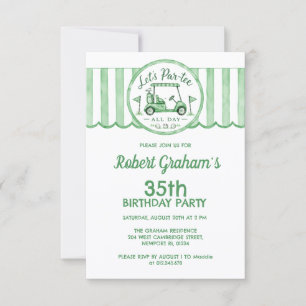 Affordable 35th Birthday Party Golf Theme Invitation