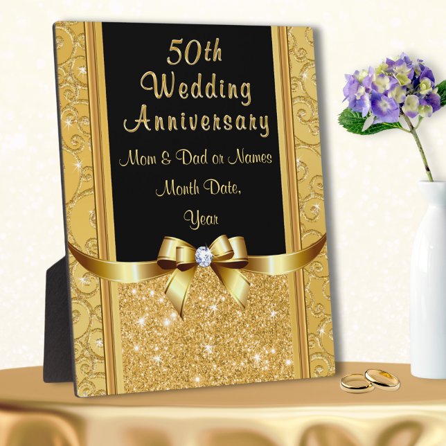 Affordable 50 Year Anniversary Gift for Parents Plaque (50th anniversary plaque. Affordable gifts for parents 50th wedding anniversary. 50 year anniversary.)