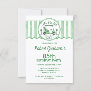 Affordable 85th Birthday Party Golf Theme Invitation