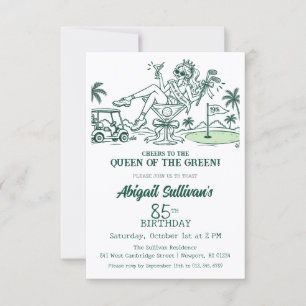 Affordable 85th Birthday Queen of the Green Golf Invitation