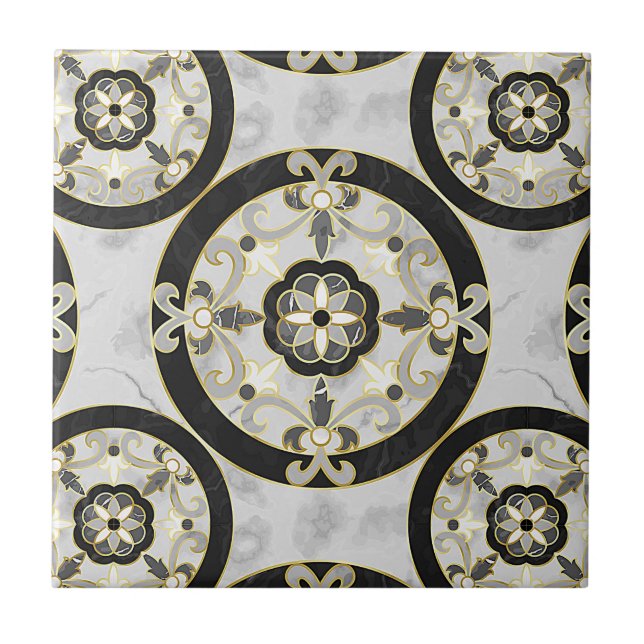 Affordable black and gold wall tiles (Front)