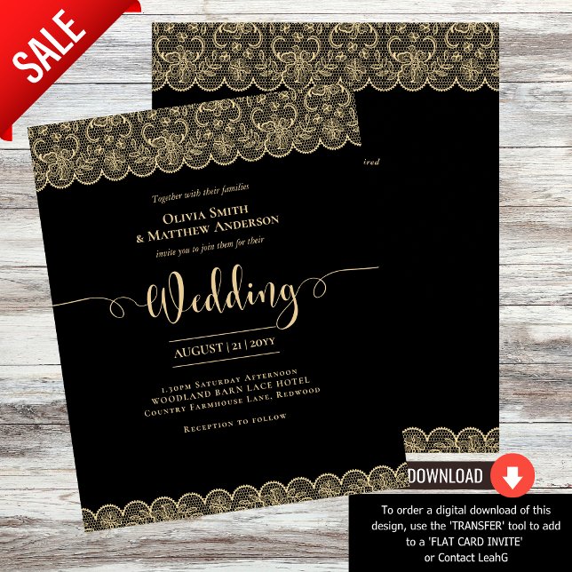 Affordable Black Gold Lace Elegant Wedding (Creator Uploaded)