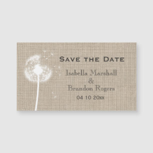 Affordable Burlap Dandelion Save the Date Magnet