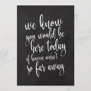 Affordable chalkboard memorial sign for wedding invitation