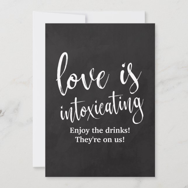 Affordable Chalkcoard Wedding Bar Sign (Front)