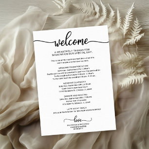 Affordable Chic Calligraphy Wedding Itinerary
