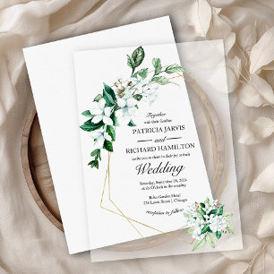 Affordable Geometric Greenery Wedding Vellum Invitations