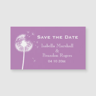 Affordable Purple Dandelion Save the Date Magnet