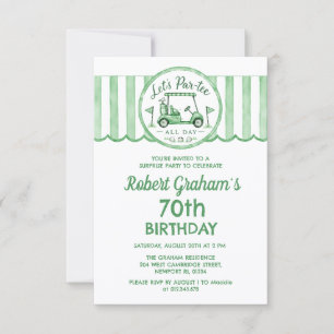 Affordable SURPRISE PARTY 70th Birthday Golf Theme Invitation