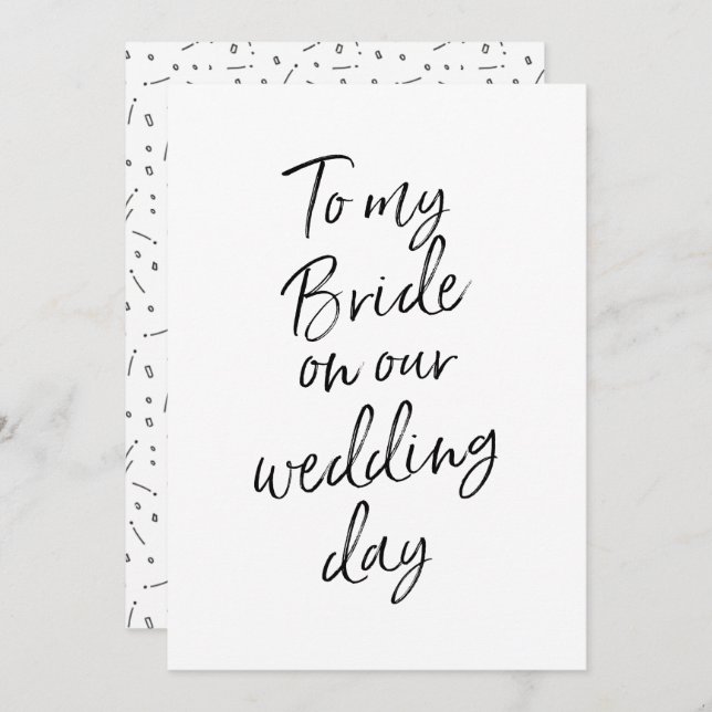 Affordable To my bride on our wedding day Invitation (Front/Back)