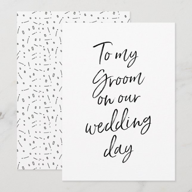 Affordable To my groom on our wedding day Invitation (Front/Back)